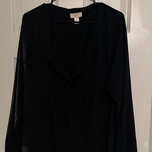 LOFT Black Long Sleeve Blouse – Size XL